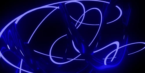 Abstract Glowing Blue Neon Lines Dynamic Loop Background