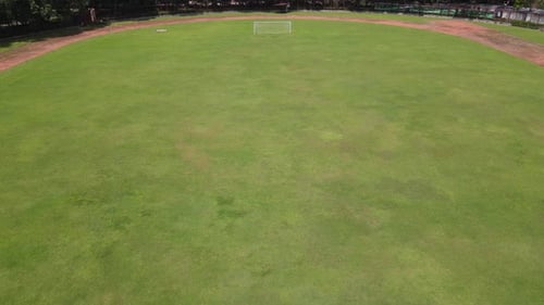Aerial view of stadium seat in Indonesia with running track