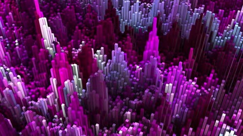 Animated Abstract Purple 3D Cube Wave Background