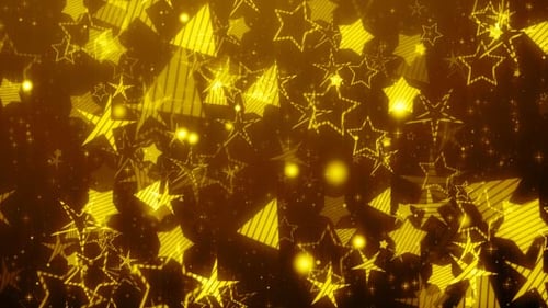 Shimmering Golden Stars and Glowing Particles Background Loop