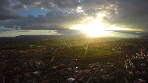 Aerial Nature and Shining Sun