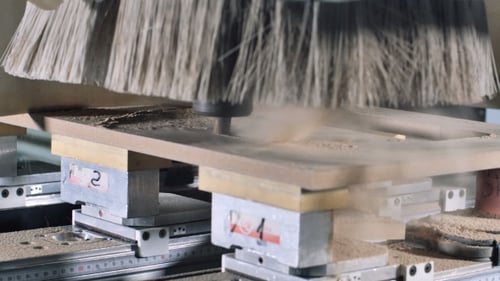 CNC Machine Drilling Wood Frame