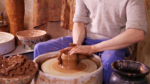 Potter Making a Clay Vase