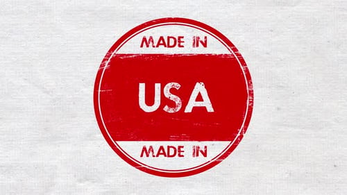 Hand Stamping With Sound Fx White Paper Red Word Made In Usa