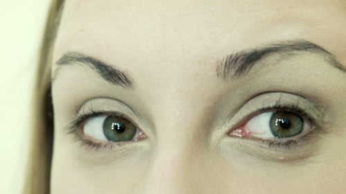 Applying Powder Using Brush On Eyelid