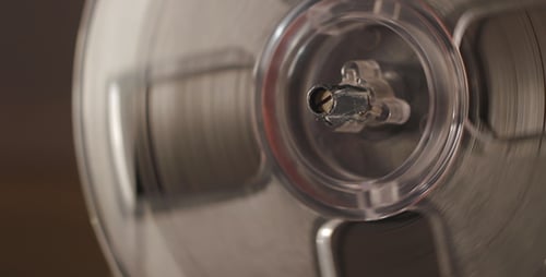Vintage Reel-to-Reel Tape Deck Spinning