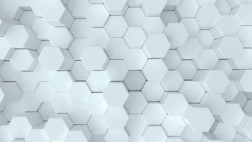 Animation moderne de fond blanc géométrique en nid d'abeille abstraite vidéo 4k