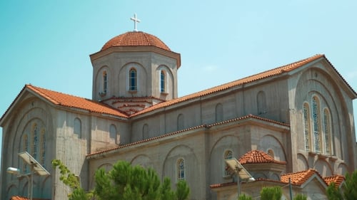 Modern Christian Church With Solar Batteries Lighting System