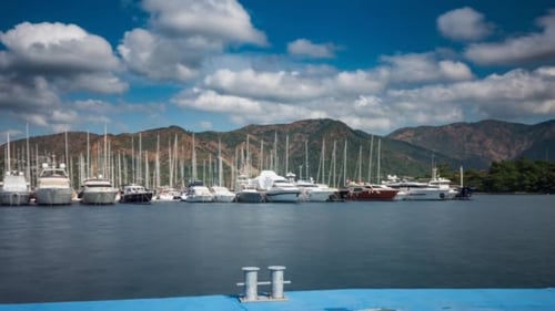 Yacht Marina With Cloudy Sky