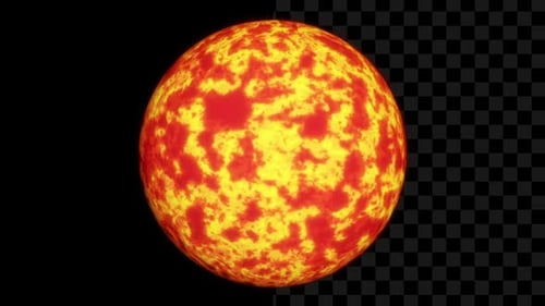 Sun on Alpha Channel Background