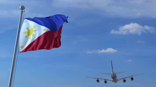 Realistic 3D Animation of Philippines Flag Waving