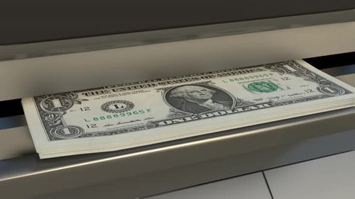 Stack of Dollars Dispensing Animation for Financial Content
