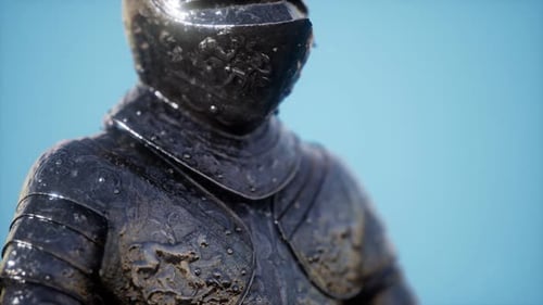 Ornate Medieval Knight Armor with Intricate Decorative Patterns