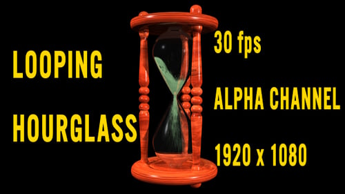 Animated Looping Hourglass with Flowing Sand