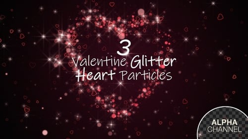 Romantic Sparkling Heart Particle Overlay
