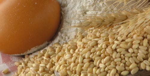 Baking Ingredients: Eggs, Flour, Wheat