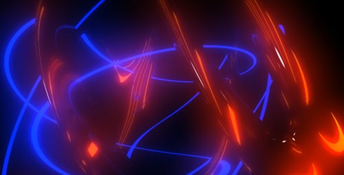 Dynamic Abstract Neon Light Trails Motion Background