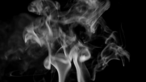 Footage White Smoke On Black Background.