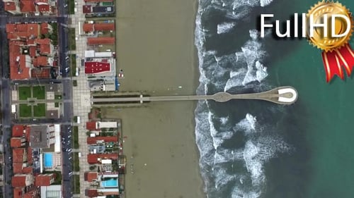 Vertical View of the Seafront of the Italian Town