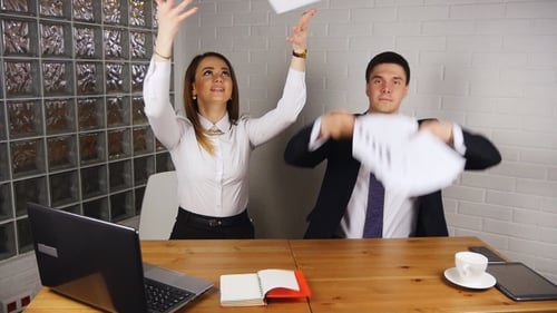 The Man And The Girl Throw Paper