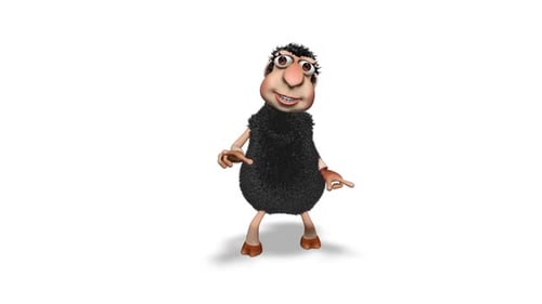 Funny Cartoon Black Sheep Character Dancing Animation