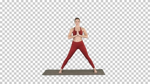 Junge Frau, die Yoga praktiziert, Alpha Channel
