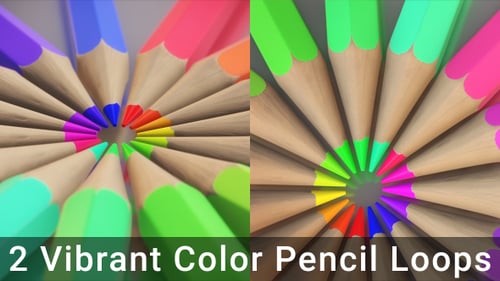 Vibrant Circular Colored Pencils Rotating Loop Background