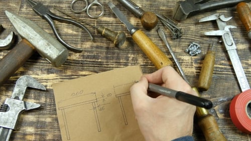 Drawing a Technical Design on Craft Paper
