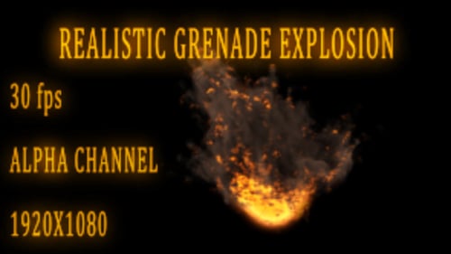 Realistic Grenade Explosion Visual Effect with Alpha