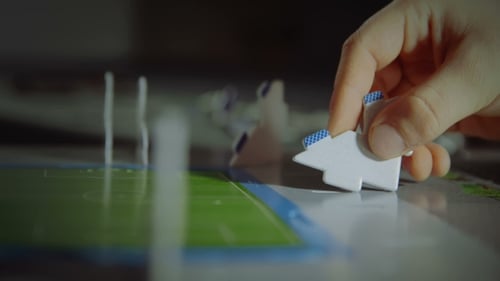 Child Enters The Last Detail In Toy Constructor Close Shot