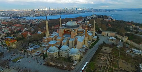 Luftaufnahme der Hagia Sophia Moschee in Istanbul 2