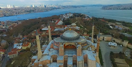 Luftaufnahme der Hagia Sophia Moschee in Istanbul 3