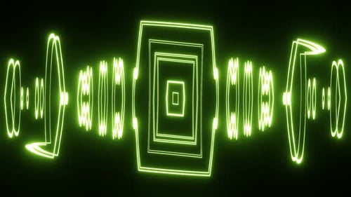 Dynamic Abstract Geometric Neon Line Art Background