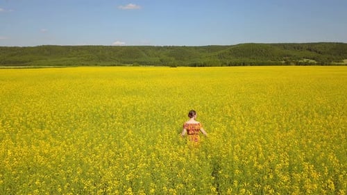 Woman In The Flower Field