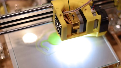 3D Printer Precision Filament Deposition Close Up