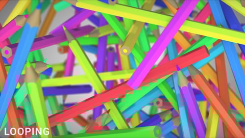 Dynamic Colorful Pencils Loop for Creative Backgrounds