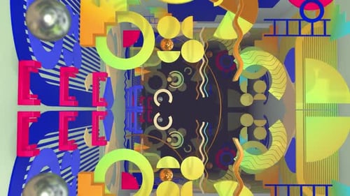 Colorful Abstract Geometric Tunnel Loop Background Animation
