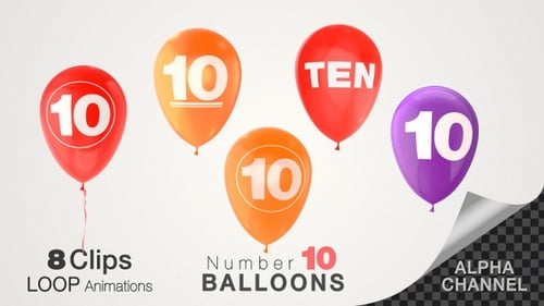 3D Floating Number and Text Balloons Animation Pack
