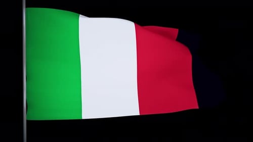 Waving Italian Flag Animation on Pole