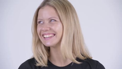 Woman Laughing and Smiling in Close Up Portrait