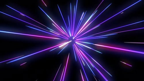 Futuristic Neon Hyperspace Tunnel Animation