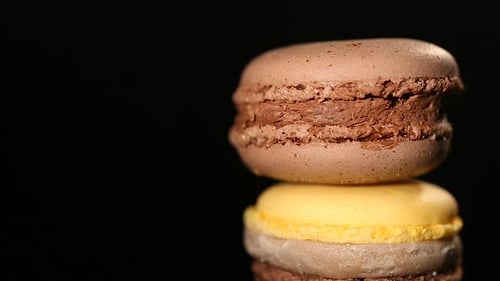 Stack of Colorful Macarons Close Up