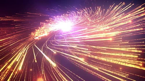 Vibrant Golden Particle Burst Abstract Celebration Background