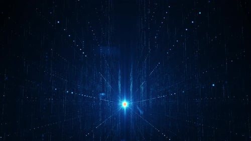 Futuristic Digital Data Grid Background Loop Animation