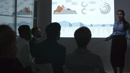 Woman Giving Presentation to Colleagues in Conference Room