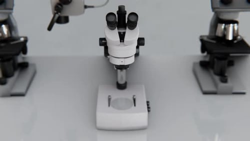 microscope en laboratoire blanc