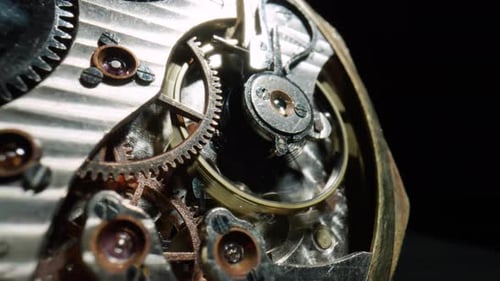 Intricate Gears of a Clock Mechanism