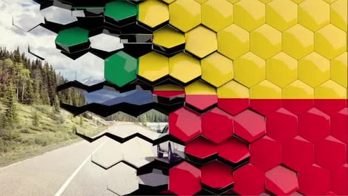 Geometric Hexagon Photo Reveal Transition