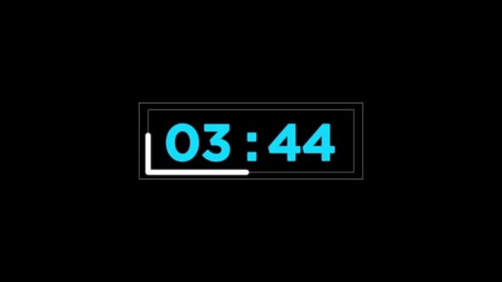 Minimal Digital Countdown Timer with Dynamic Color Change, Infographics ...
