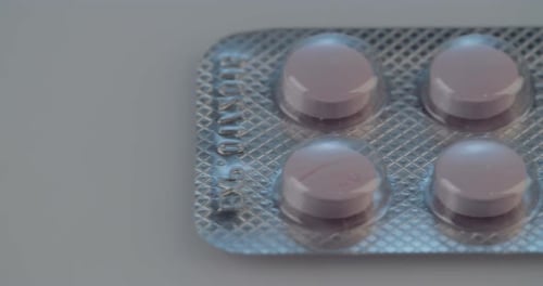 Pills in Blister Pack Dolly Shot